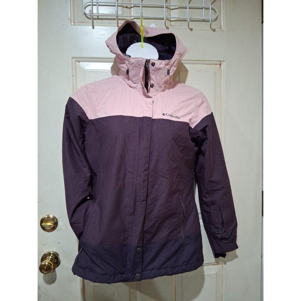 Columbia Women's OmniTech Breathable Raincoat Jacket, Sz M, Purple, Hooded